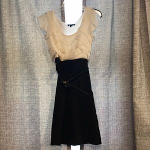 A white and black formal dress